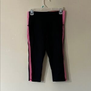Victoria's Secret Black Leggings with Pink Accents